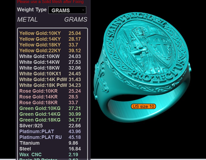 Saint Michael Archangel Signet Ring — view 7