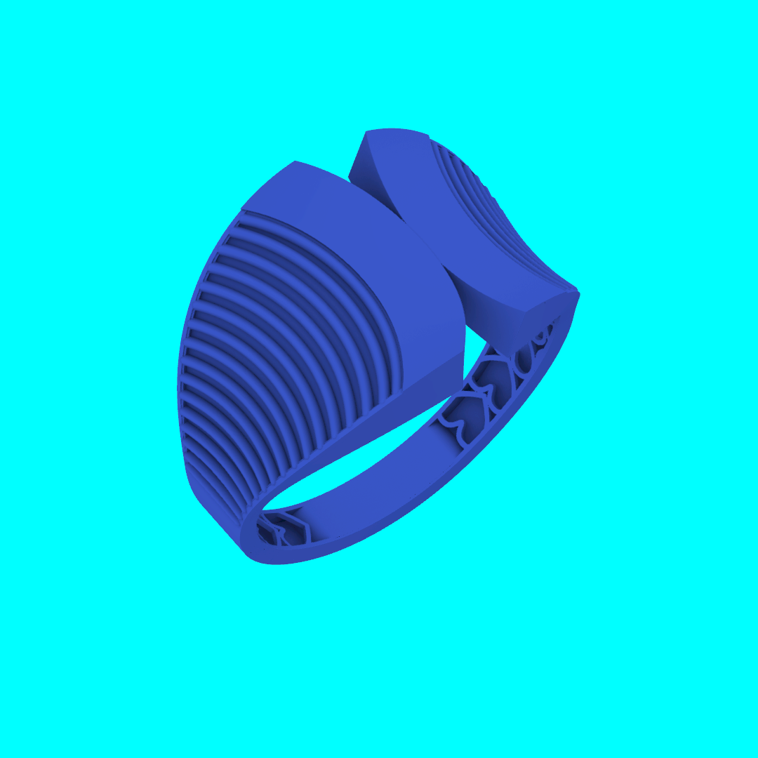 Open Bypass Ring with Curved Ribbed Panels