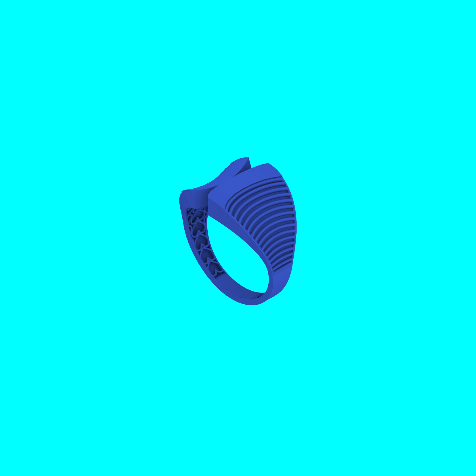 Open Bypass Ring with Curved Ribbed Panels — view 8