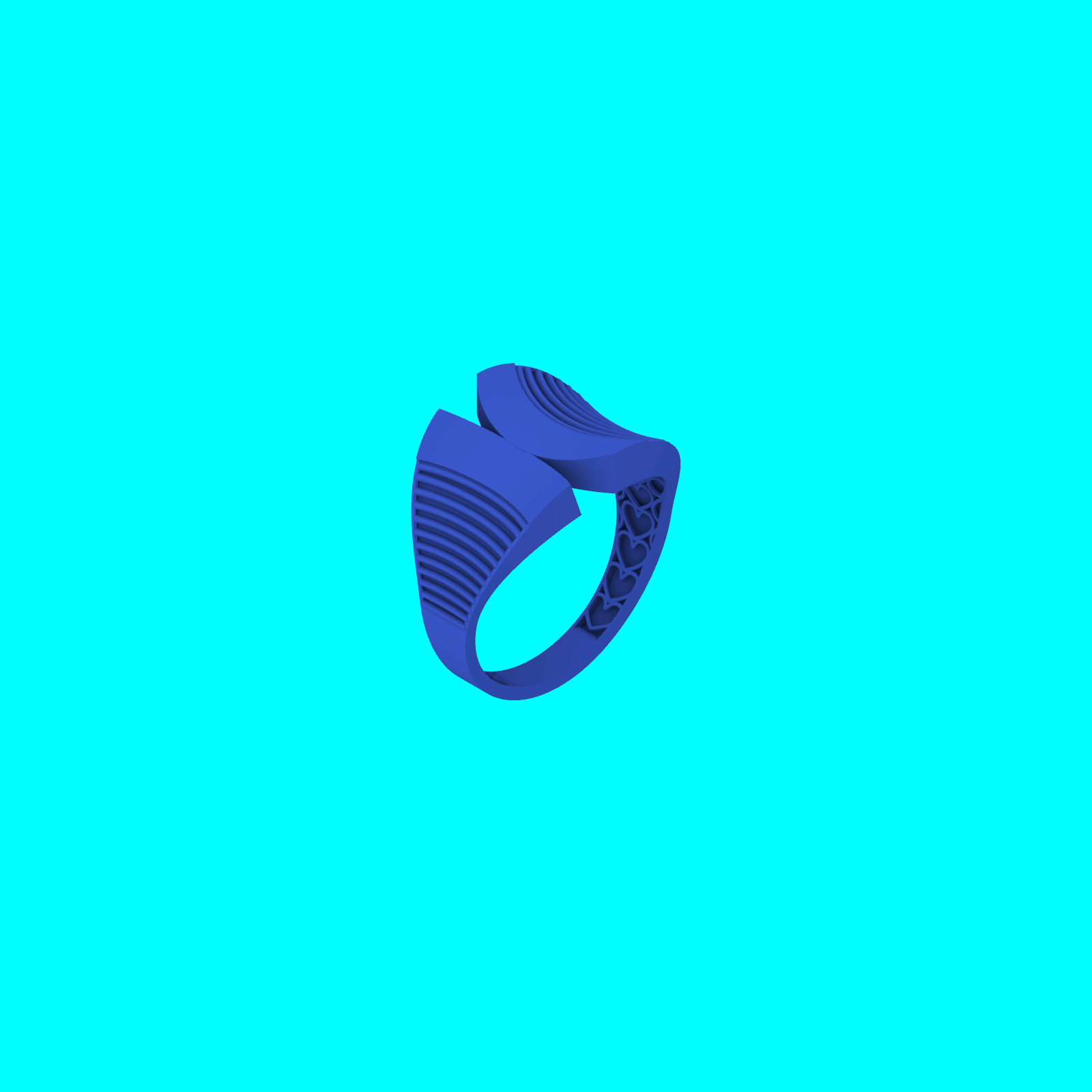 Open Bypass Ring with Curved Ribbed Panels — view 7