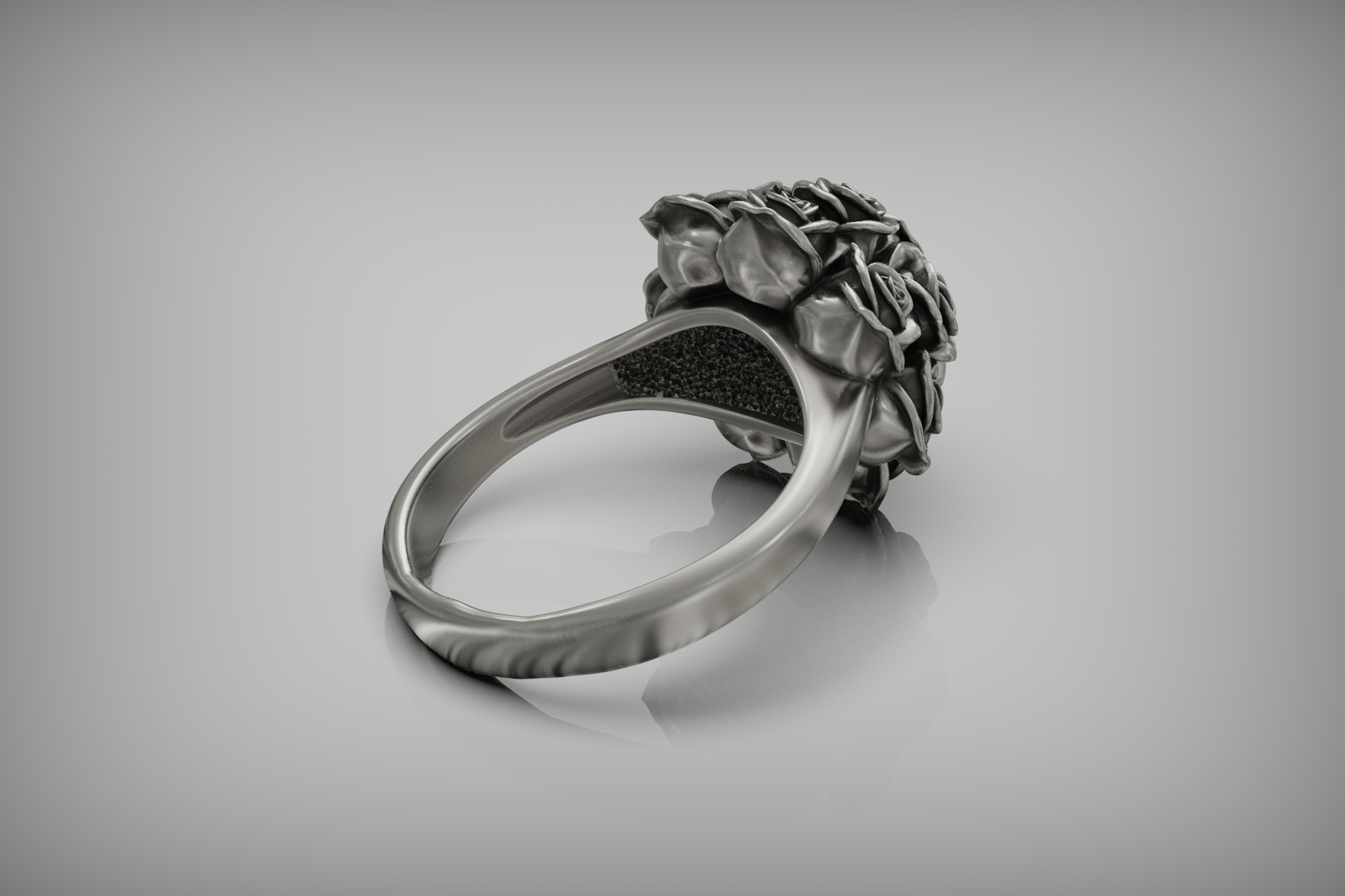 Romantic Rose Bouquet Floral Statement Ring — view 4
