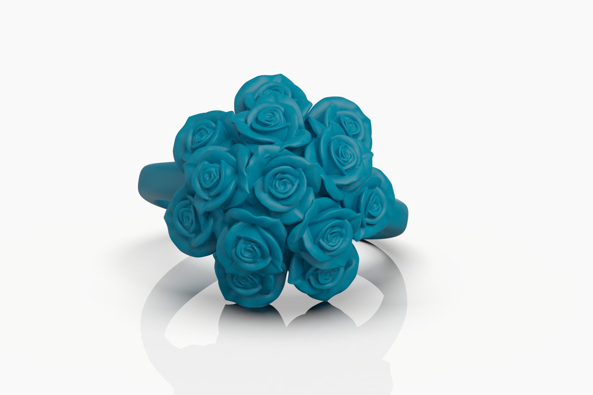 Romantic Rose Bouquet Floral Statement Ring — view 7