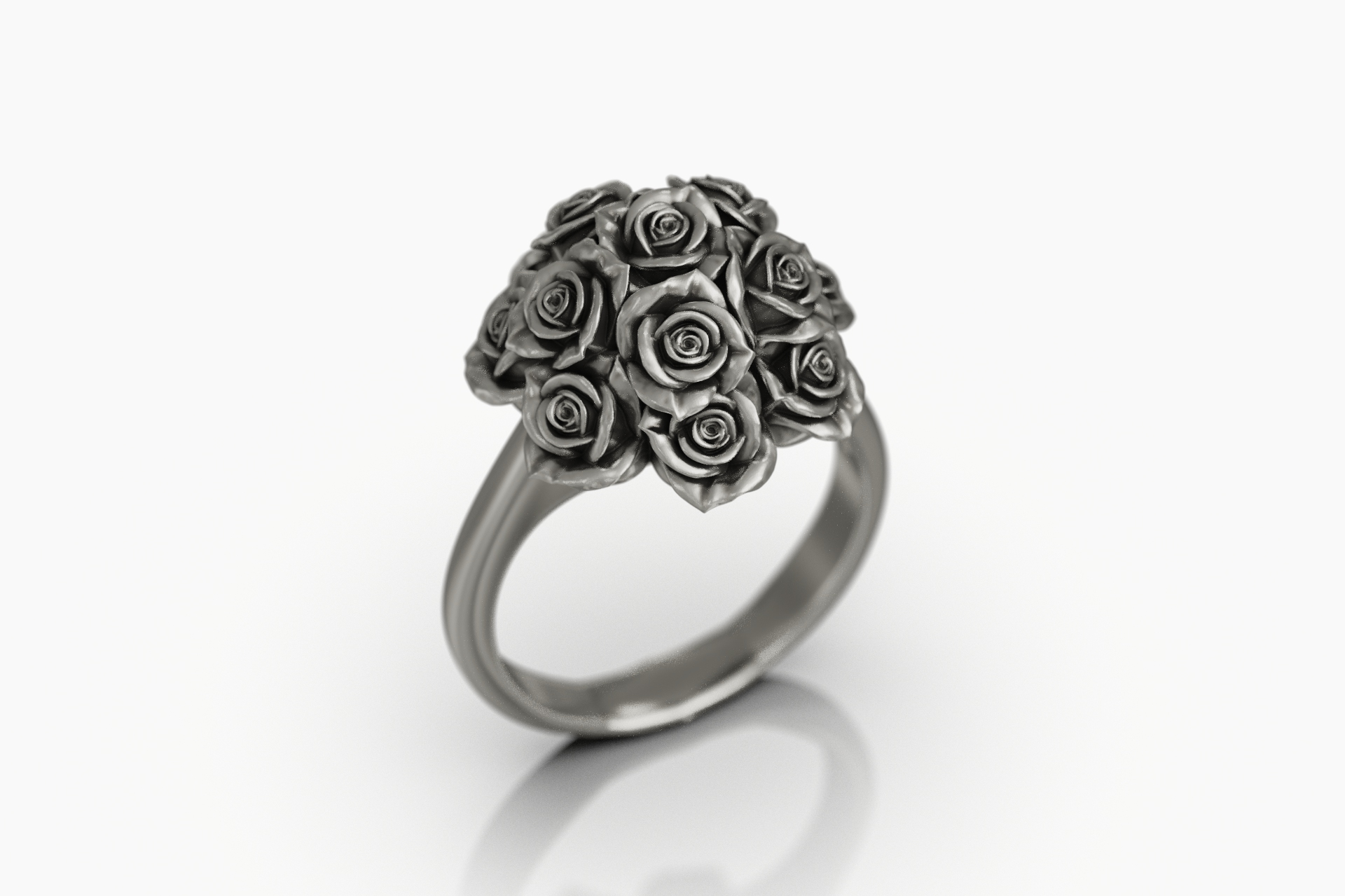 Romantic Rose Bouquet Floral Statement Ring — view 6