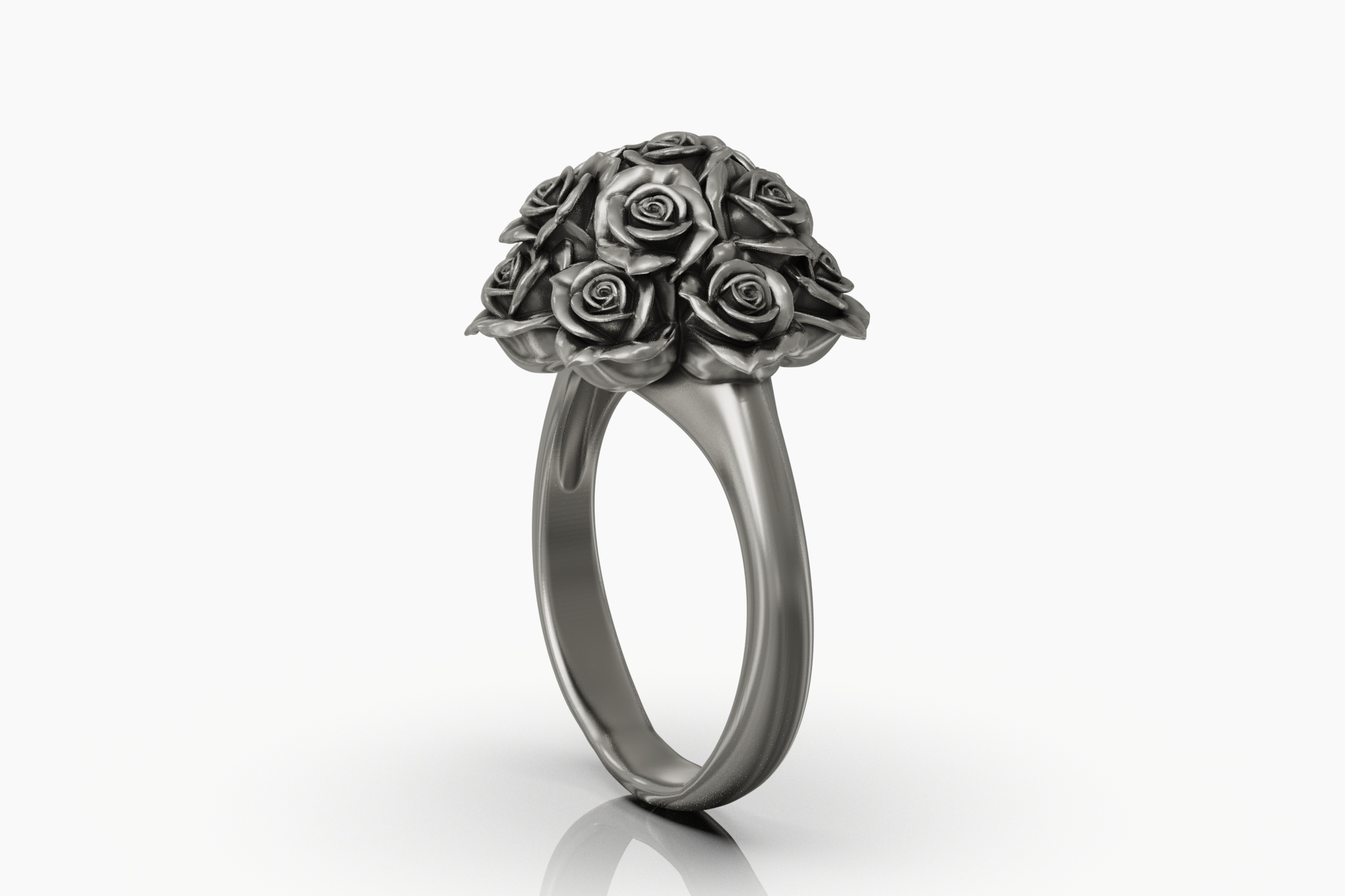 Romantic Rose Bouquet Floral Statement Ring — view 5