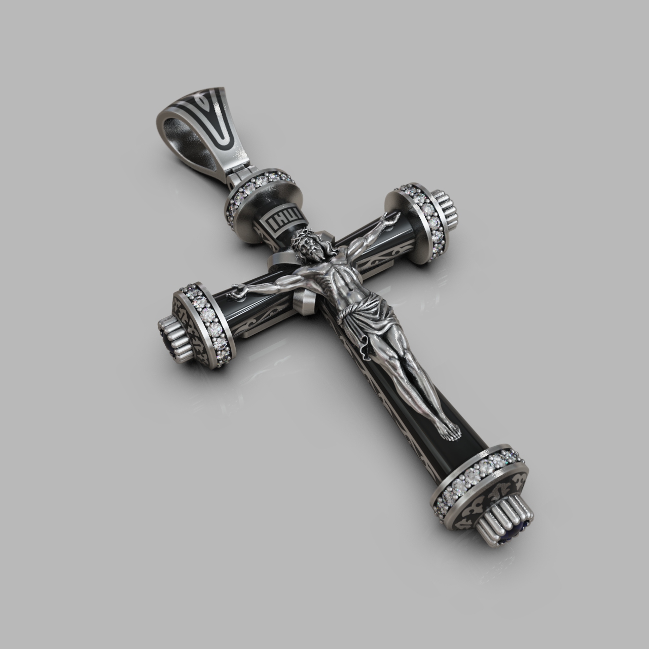 Ornate Baroque Jesus Crucifix Pendant — view 5