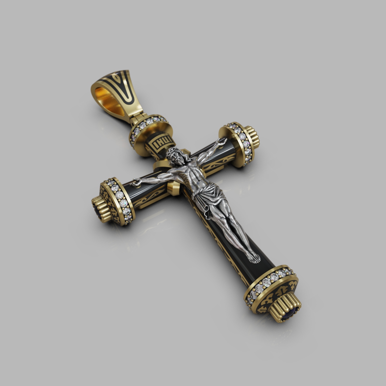 Ornate Baroque Jesus Crucifix Pendant — view 6