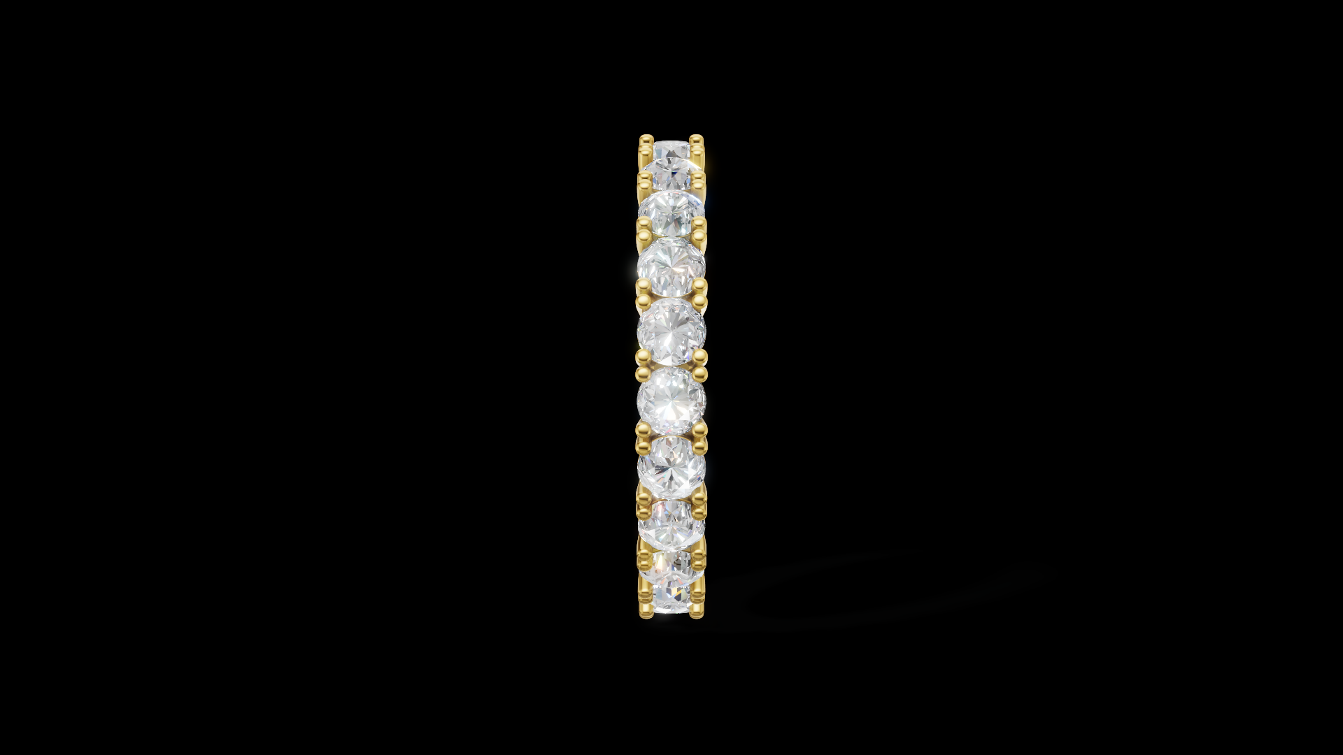 Diamond Eternity Ring 3 mm Round Gems | Full Eternity Wedding Band | 3D Printable Jewelry CAD Model | STL 3DM — view 8