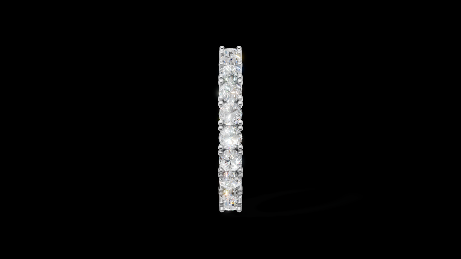 Diamond Eternity Ring 3 mm Round Gems | Full Eternity Wedding Band | 3D Printable Jewelry CAD Model | STL 3DM — view 7