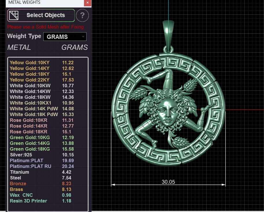 Sicilian Trinacria Medusa Head Pendant — view 8