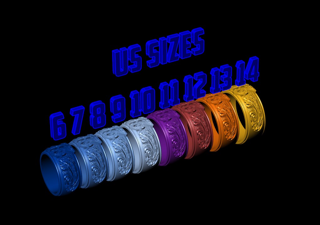 Gothic Lucky 13 Biker Band Ring — view 8