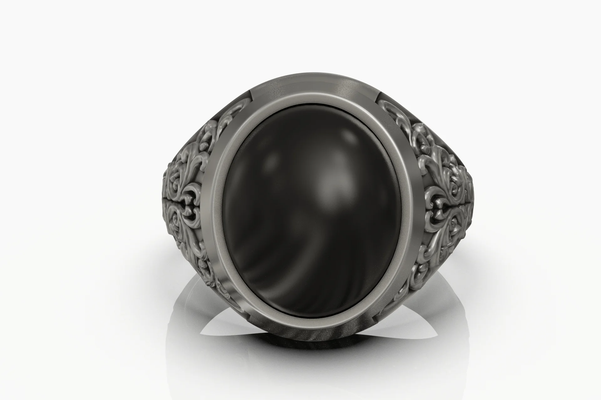 Vintage Ornate Oval Signet Men's Ring — view 8