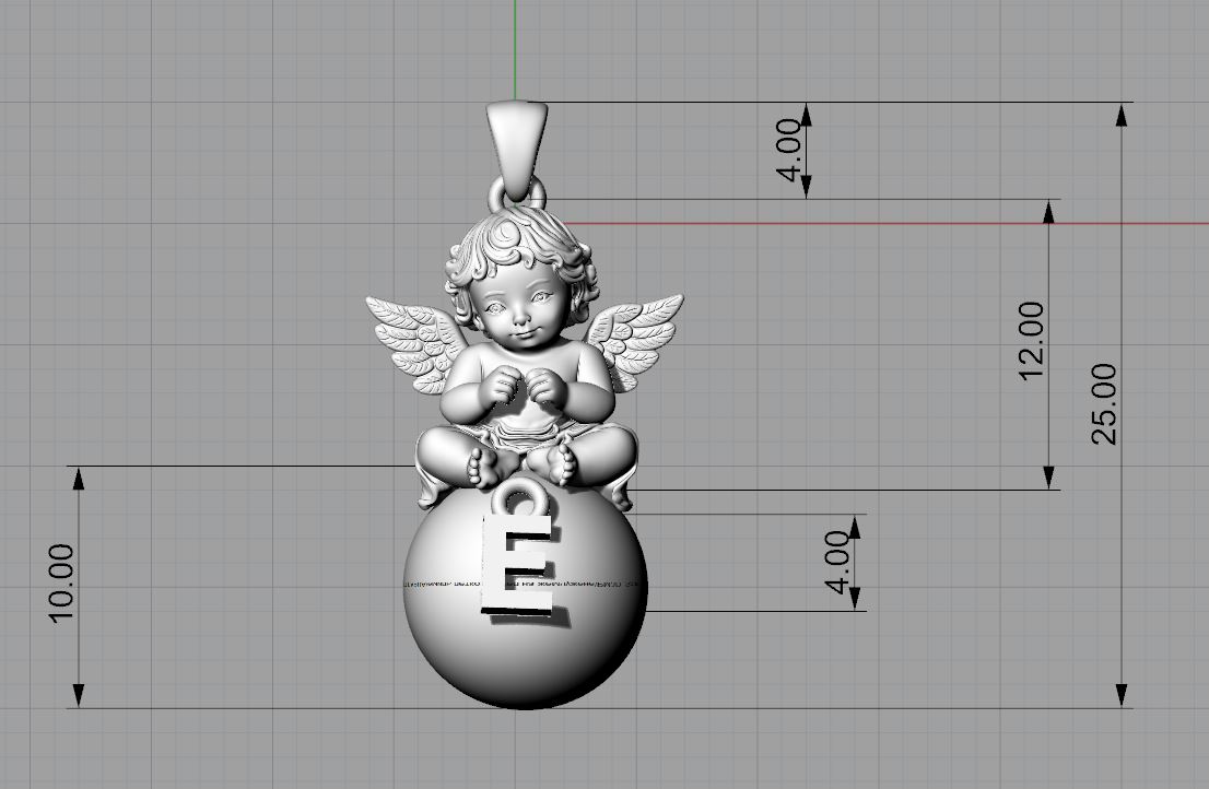 Cherub Angel Pearl Initial Pendant — view 7