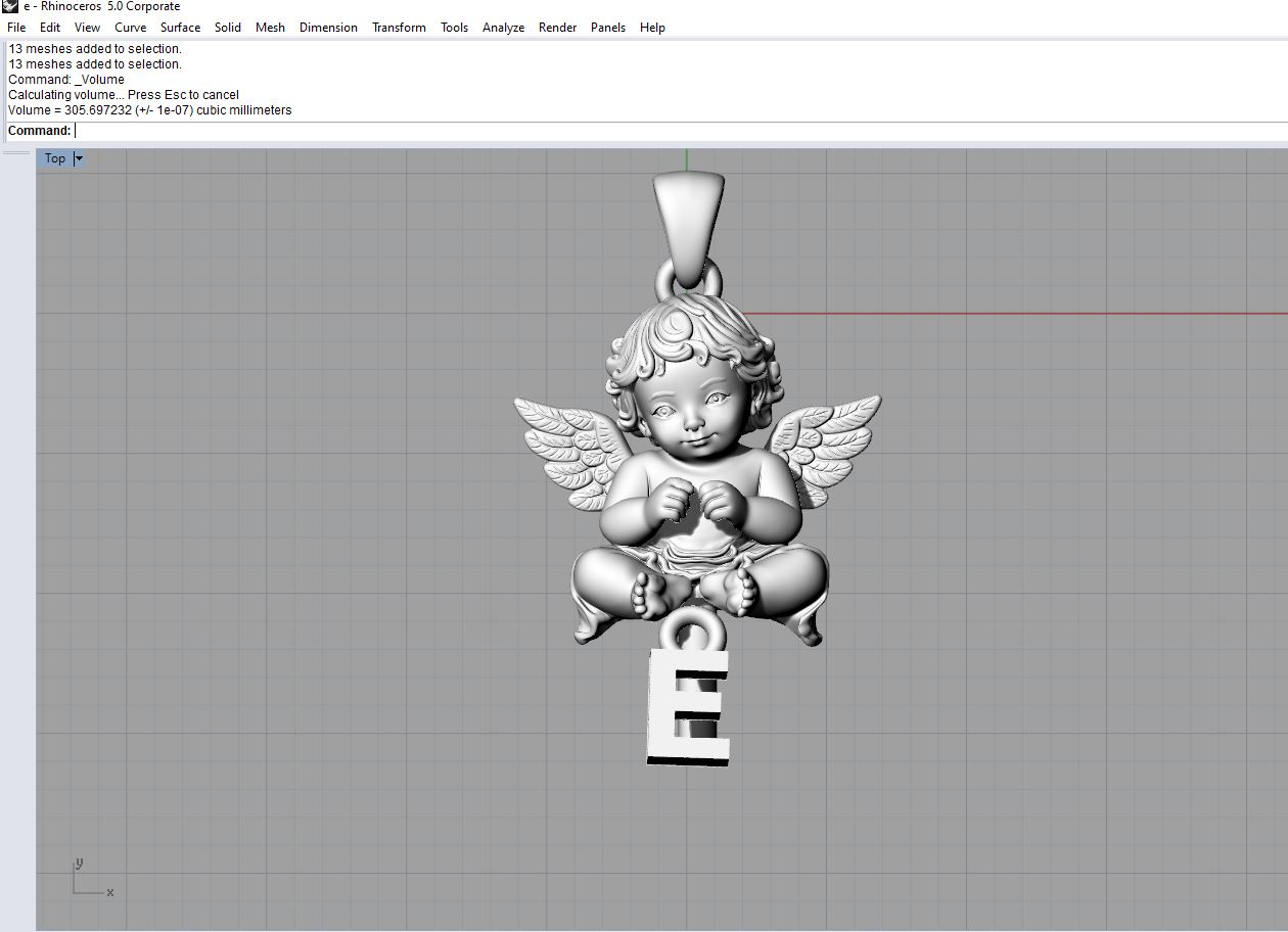 Cherub Angel Pearl Initial Pendant — view 4