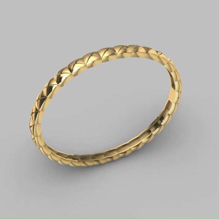 Hinged Band braclet with Woven Pattern Clasp