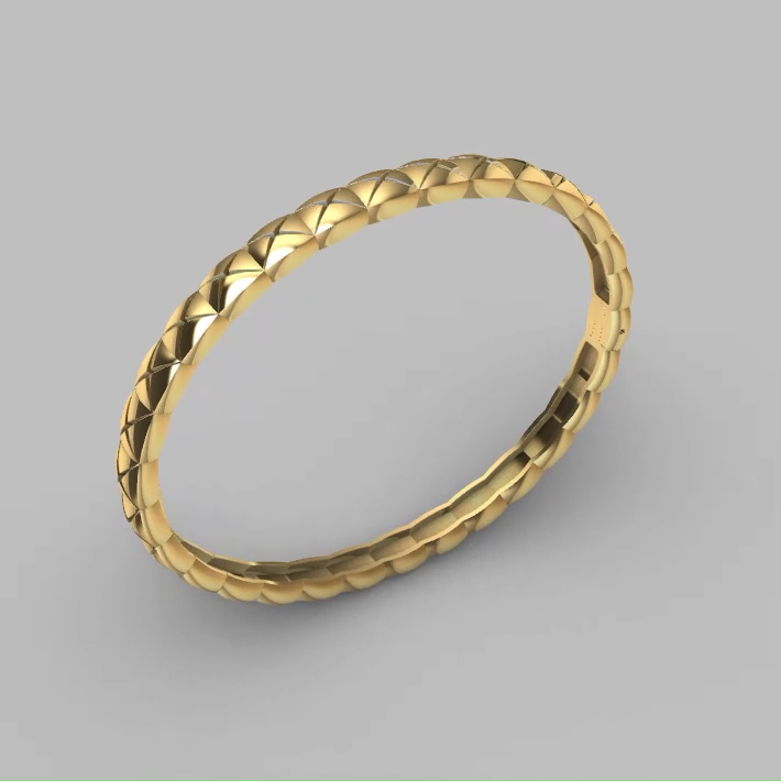 Hinged Band braclet with Woven Pattern Clasp — view 4