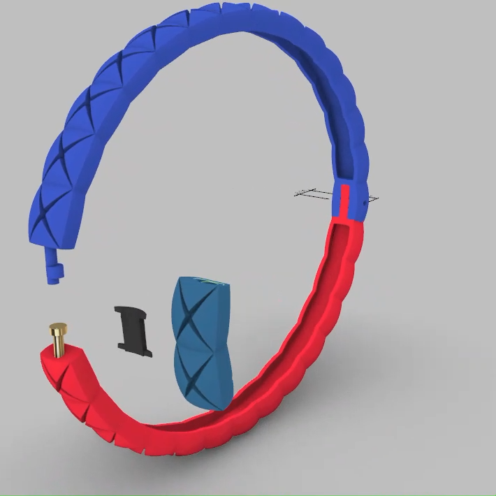 Hinged Band braclet with Woven Pattern Clasp — view 5