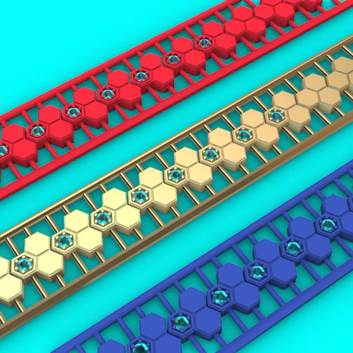 Geometric Honeycomb Hexagon Link Bracelet