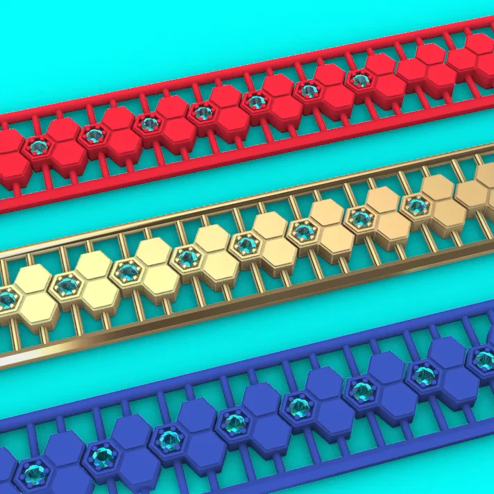 Geometric Honeycomb Hexagon Link Bracelet — view 4
