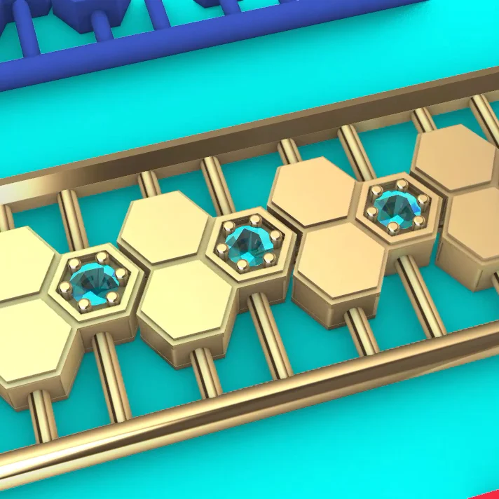 Geometric Honeycomb Hexagon Link Bracelet — view 5