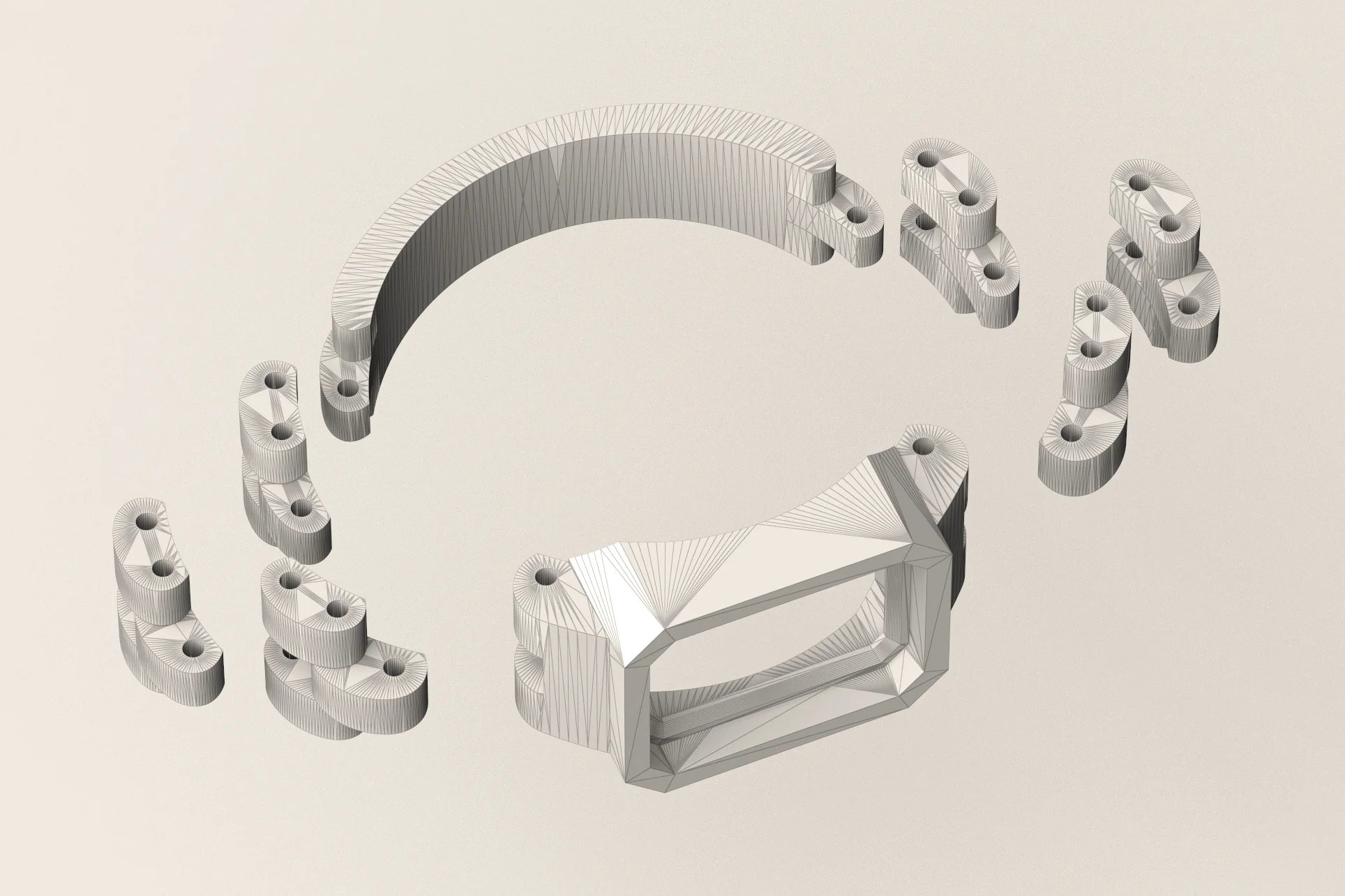 Watch Link Signet Ring 3D Print Model 67 — view 5