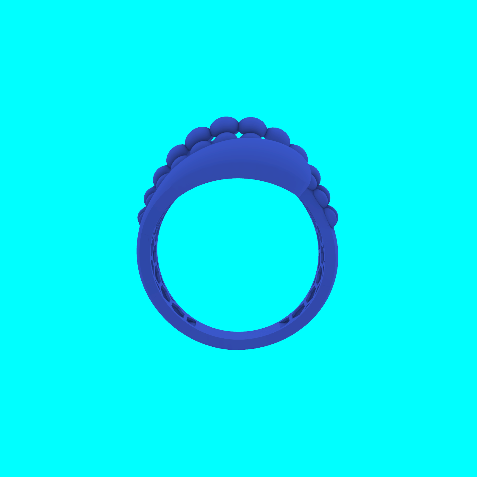 Domed Bead Row Flared Band Ring — view 3