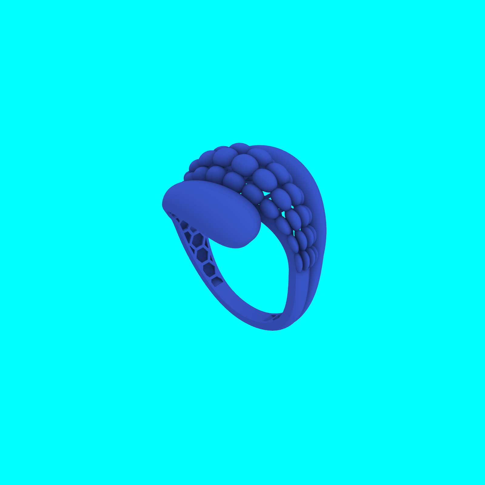 Domed Bead Row Flared Band Ring — view 6