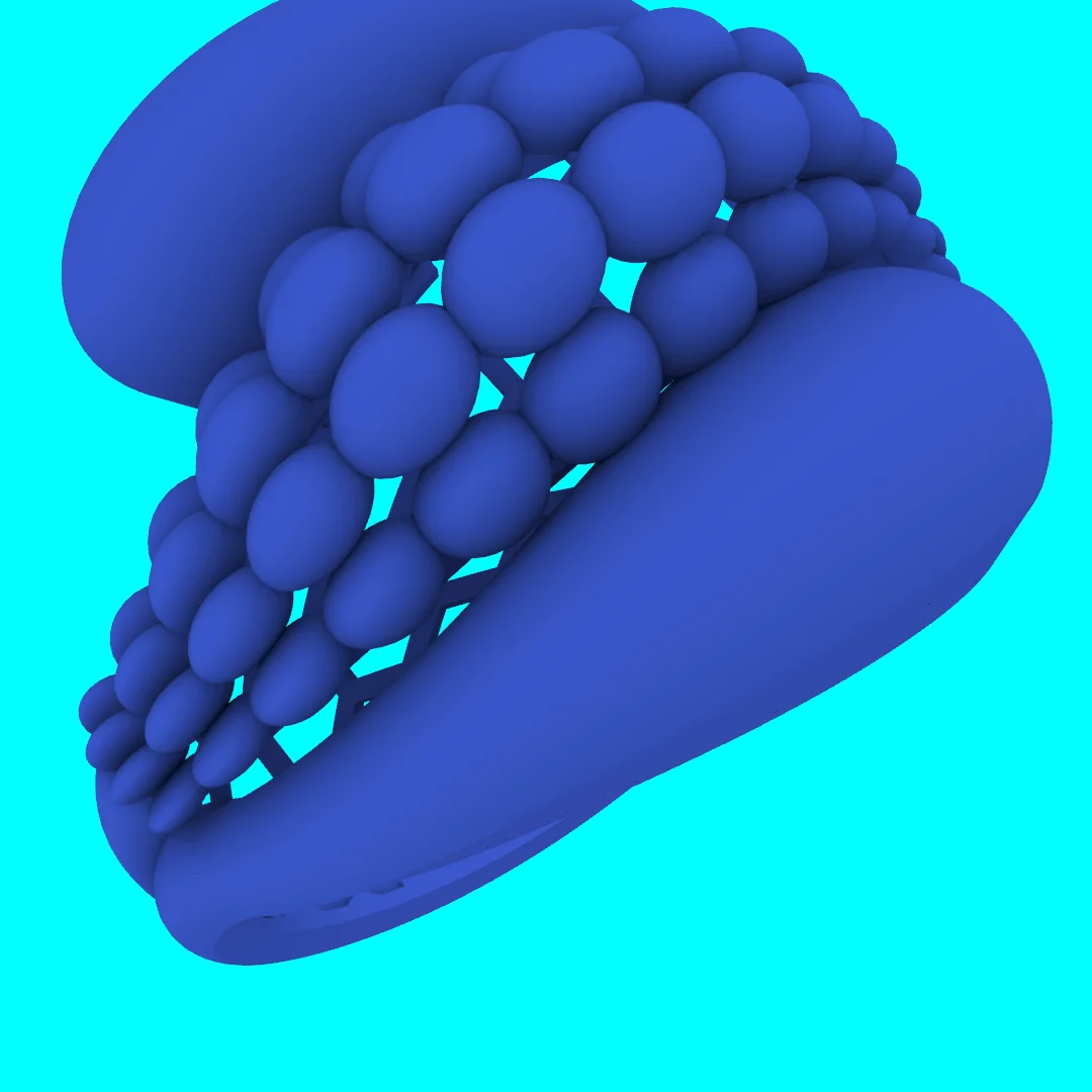 Domed Bead Row Flared Band Ring — view 2