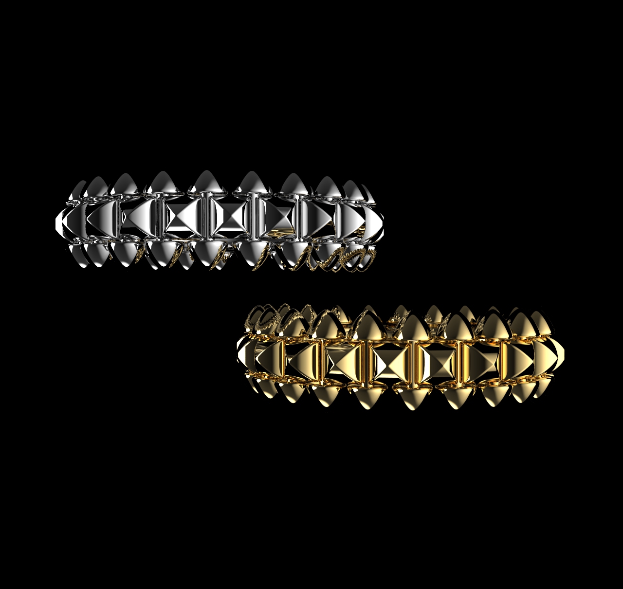 Clash Style Ring with Pyramids and Spikes — view 8