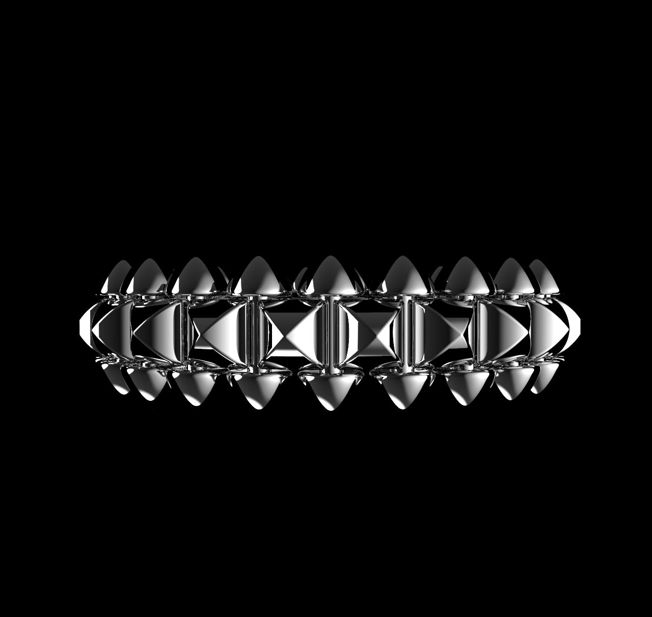 Clash Style Ring with Pyramids and Spikes — view 3