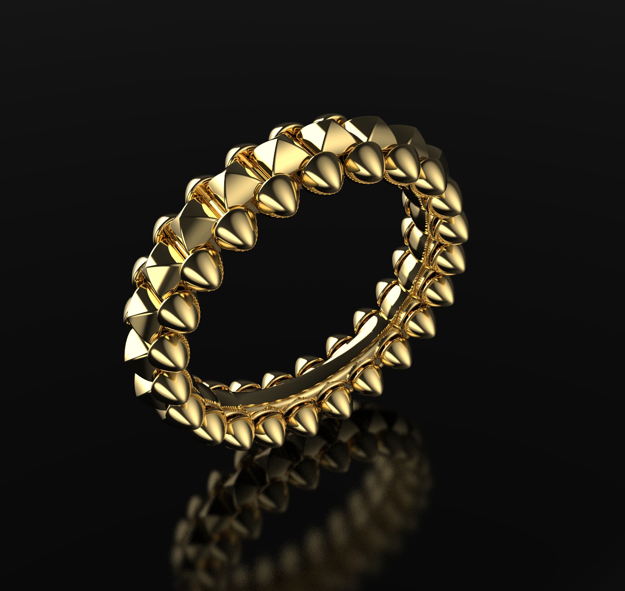 Clash Style Ring with Pyramids and Spikes