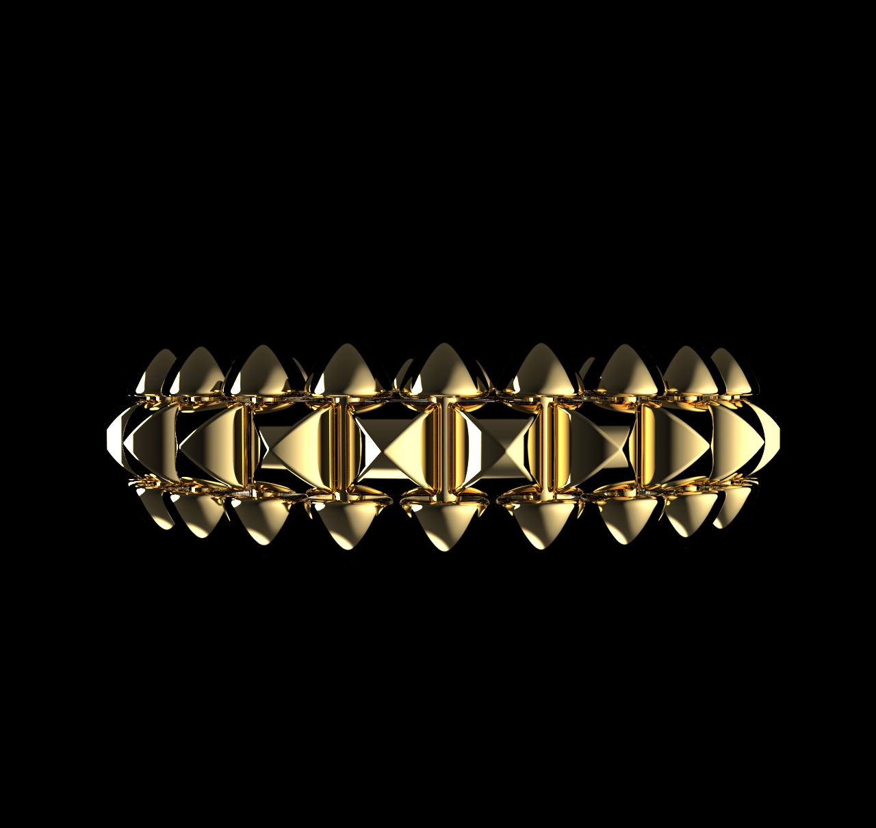Clash Style Ring with Pyramids and Spikes — view 4