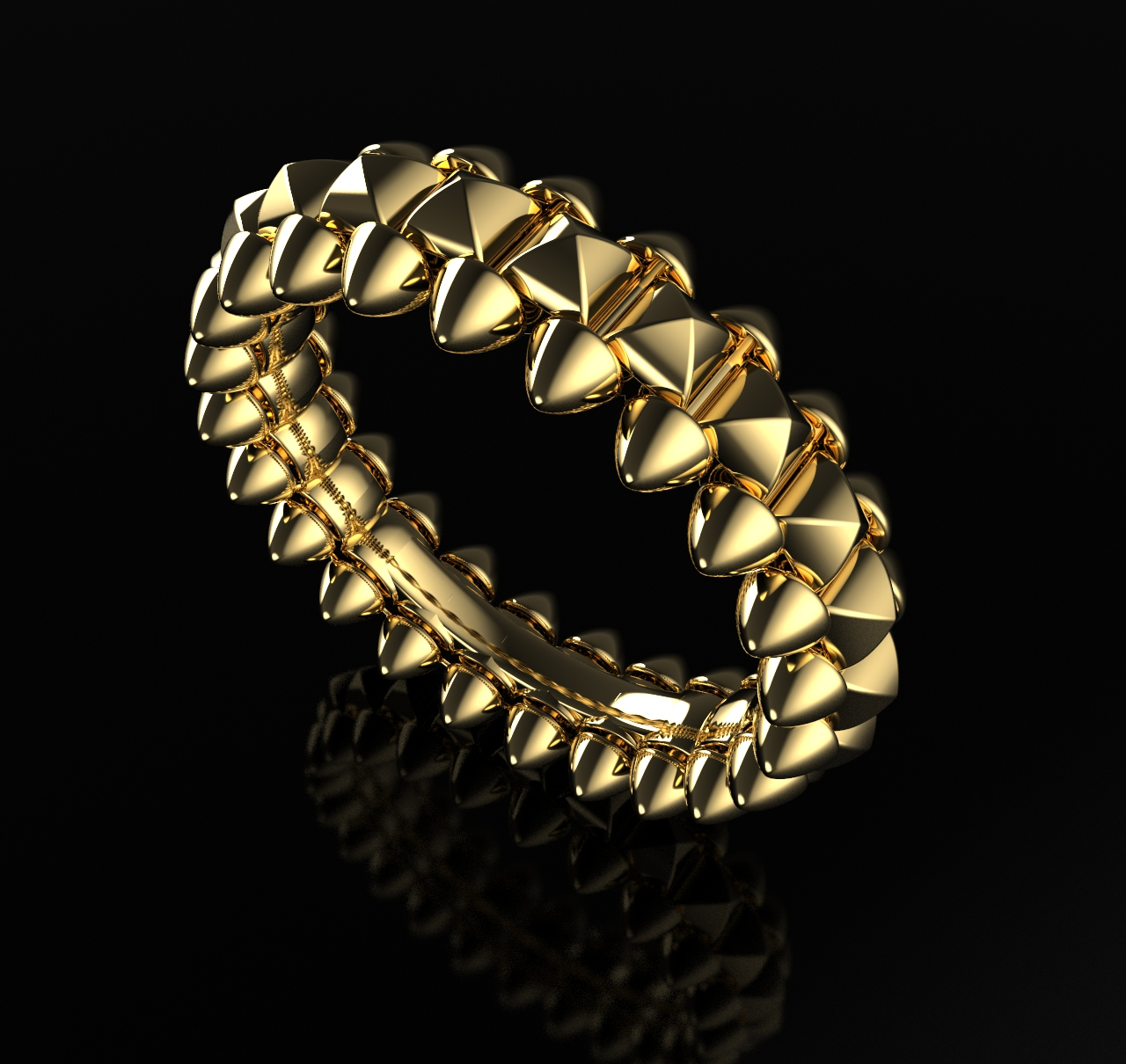 Clash Style Ring with Pyramids and Spikes — view 5