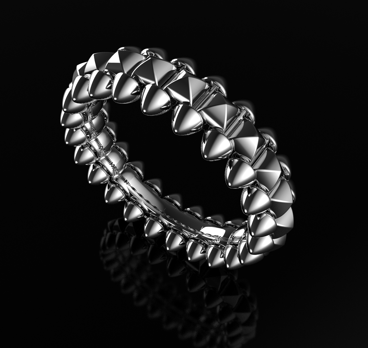 Clash Style Ring with Pyramids and Spikes — view 6