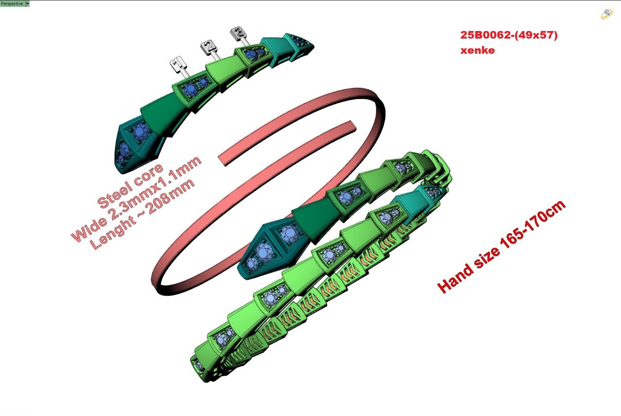 Graduated Diamond Serpent Coil Bracelet