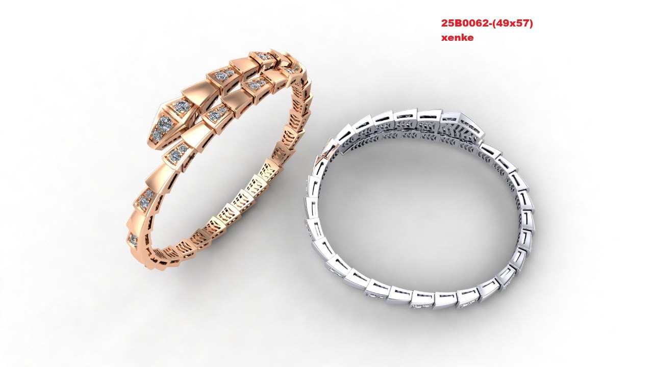 Graduated Diamond Serpent Coil Bracelet — view 3
