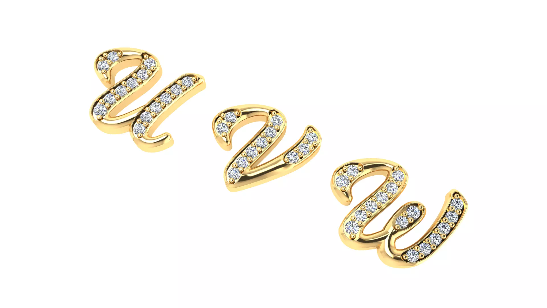 Luxury Diamond Script Alphabet 3D Jewelry Font Collection — view 5
