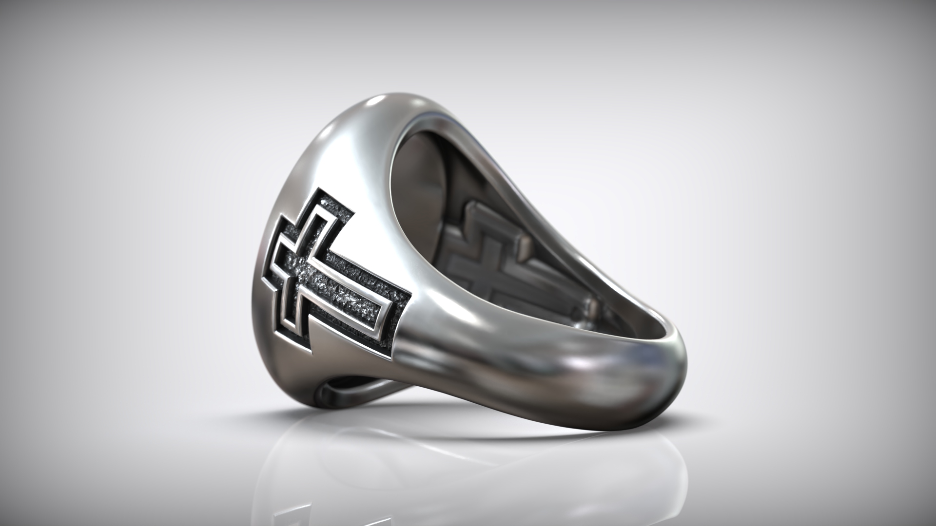 Alpha Omega Crown Christian Symbol Ring — view 8