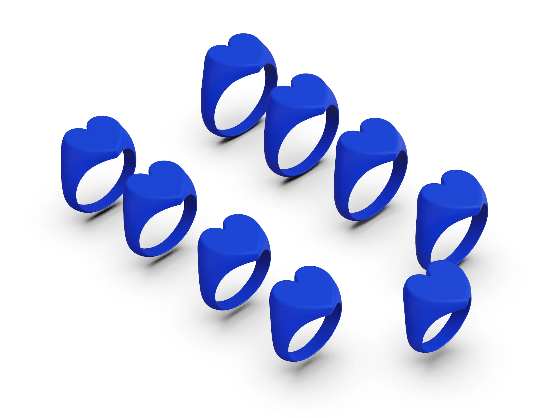 Chunky Heart Signet Ring 3D Model — view 4