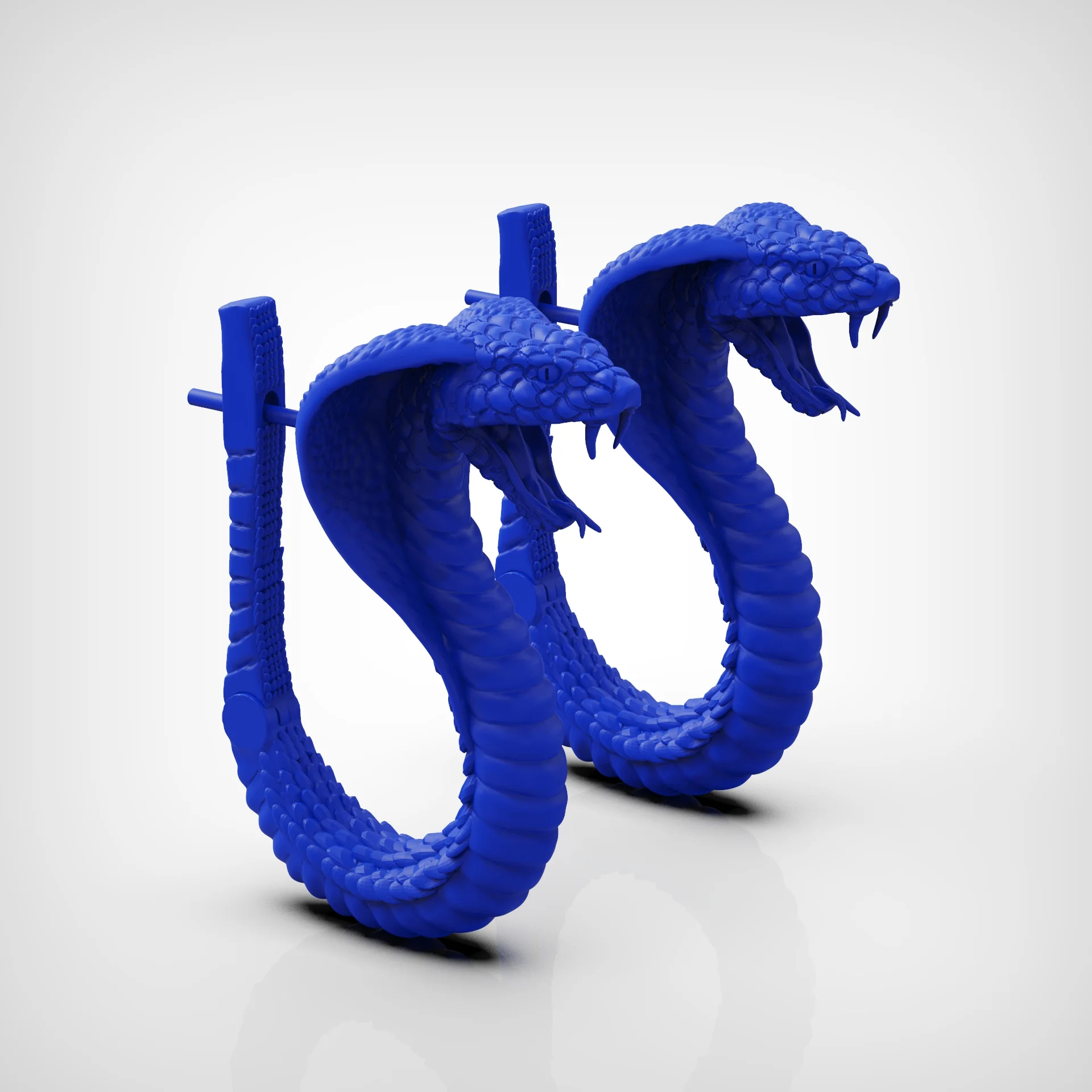 Cobra Serpent with Scales Hoop Earrings — view 5