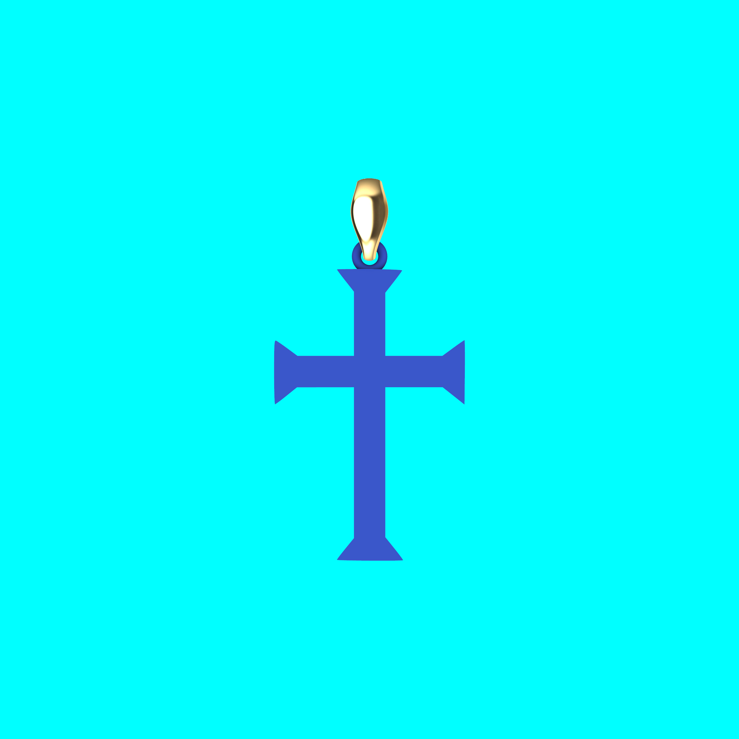 Cross Pendant with Triangular Ends — view 5