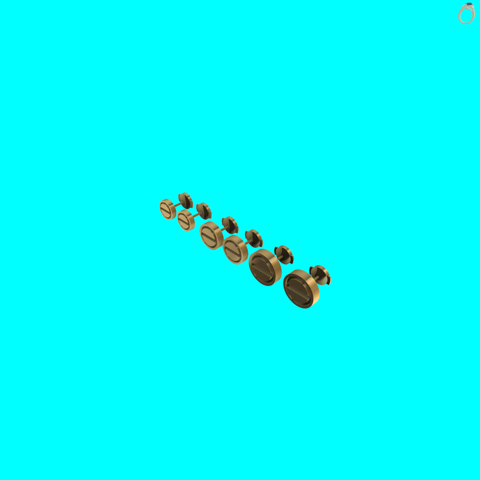 Slotted Screw Head Stud Earrings Set — view 7