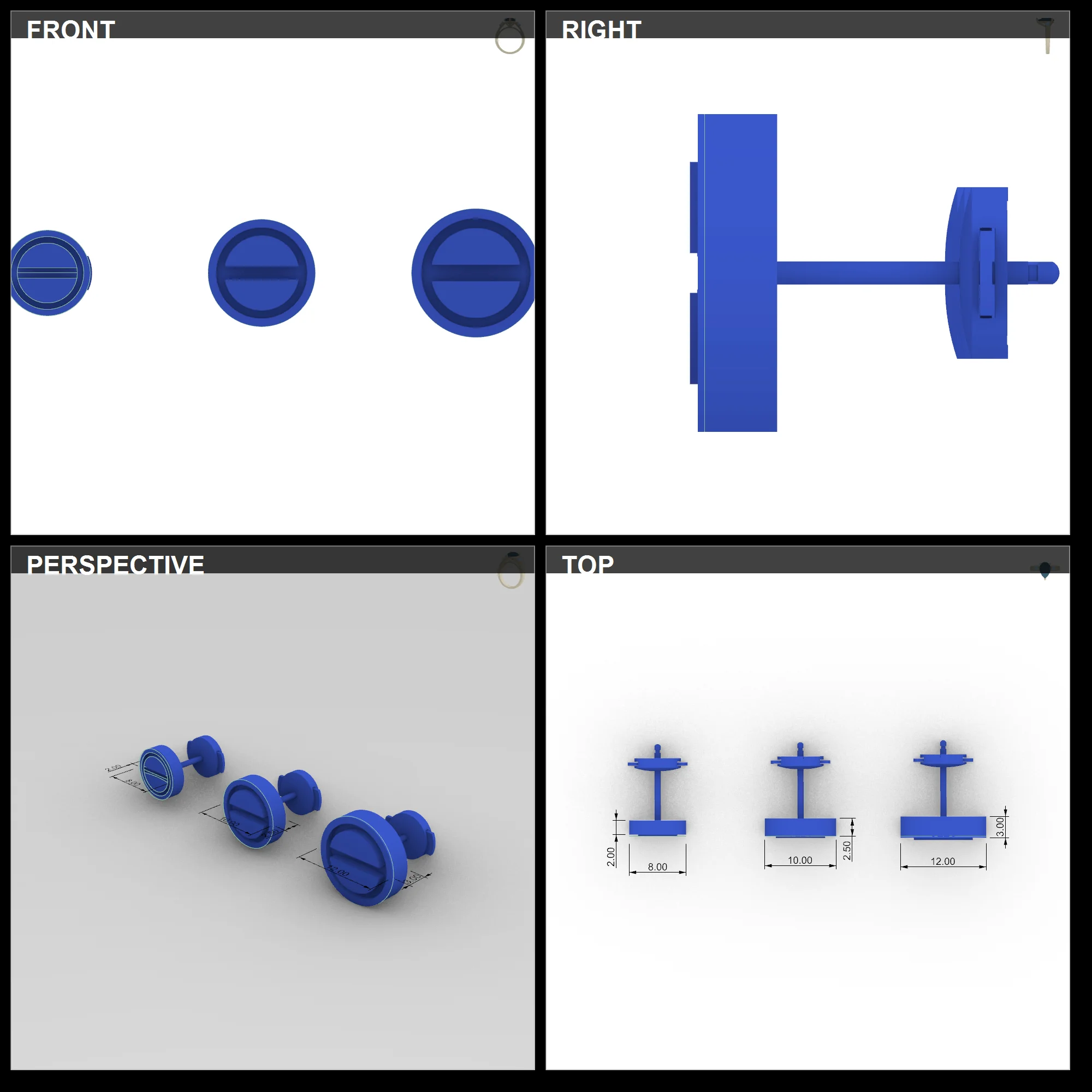 Slotted Screw Head Stud Earrings Set — view 2