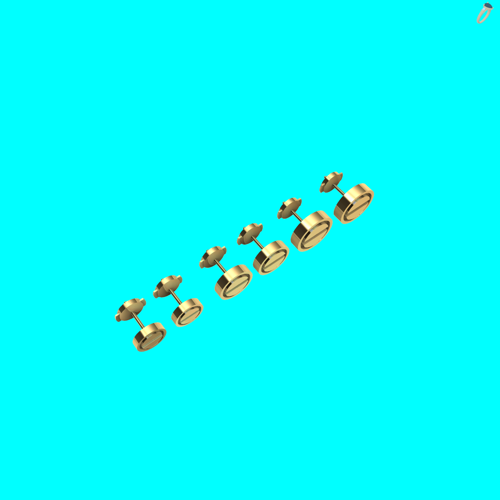 Slotted Screw Head Stud Earrings Set — view 6
