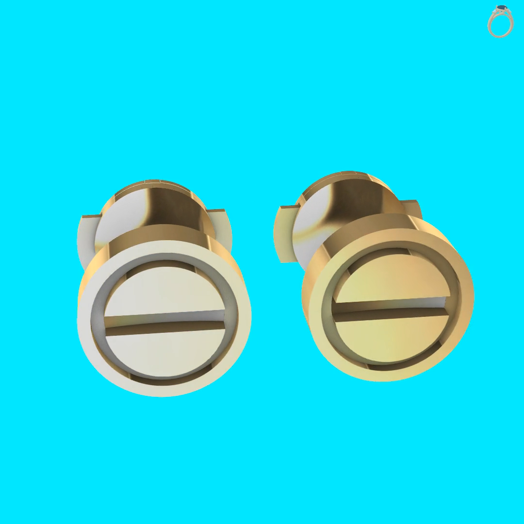 Slotted Screw Head Stud Earrings Set