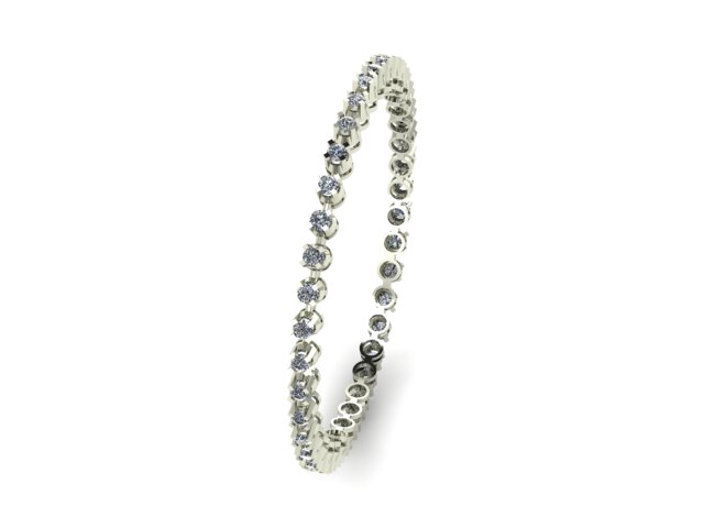 3D Printable design of Bangle with diamonds printable model — view 8
