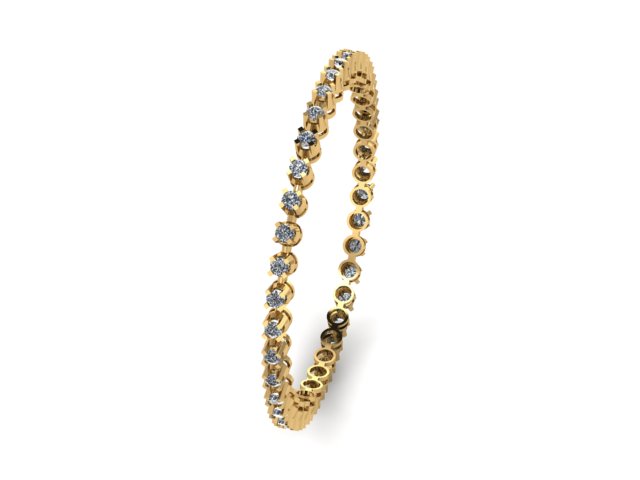 3D Printable design of Bangle with diamonds printable model — view 7