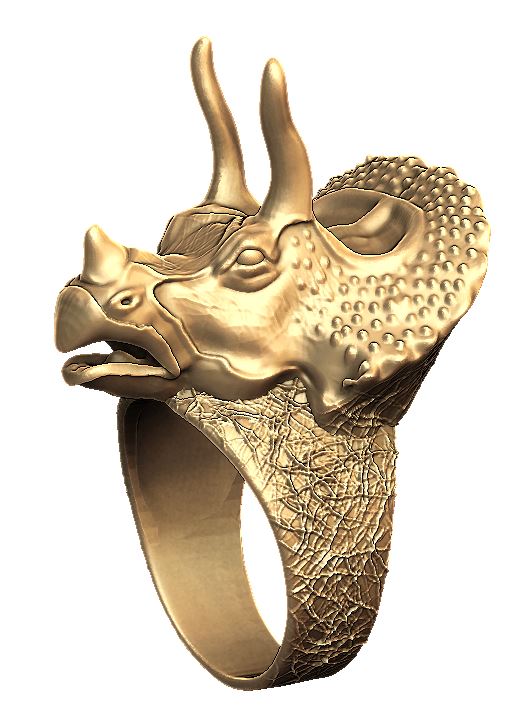 Detailed Triceratops Skull Ring — view 7