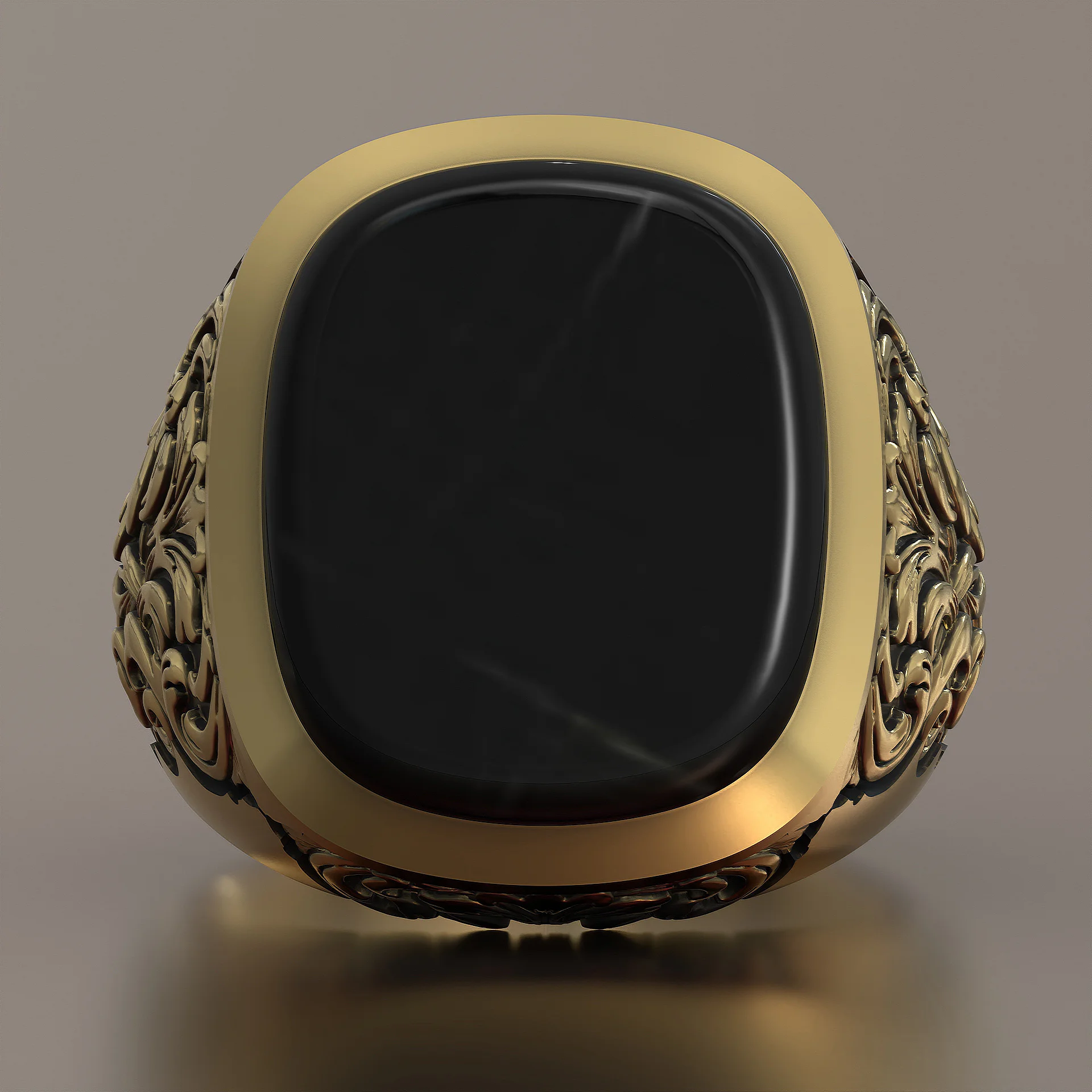 Mens Engraved Ring ZBrush 3D Printable — view 3