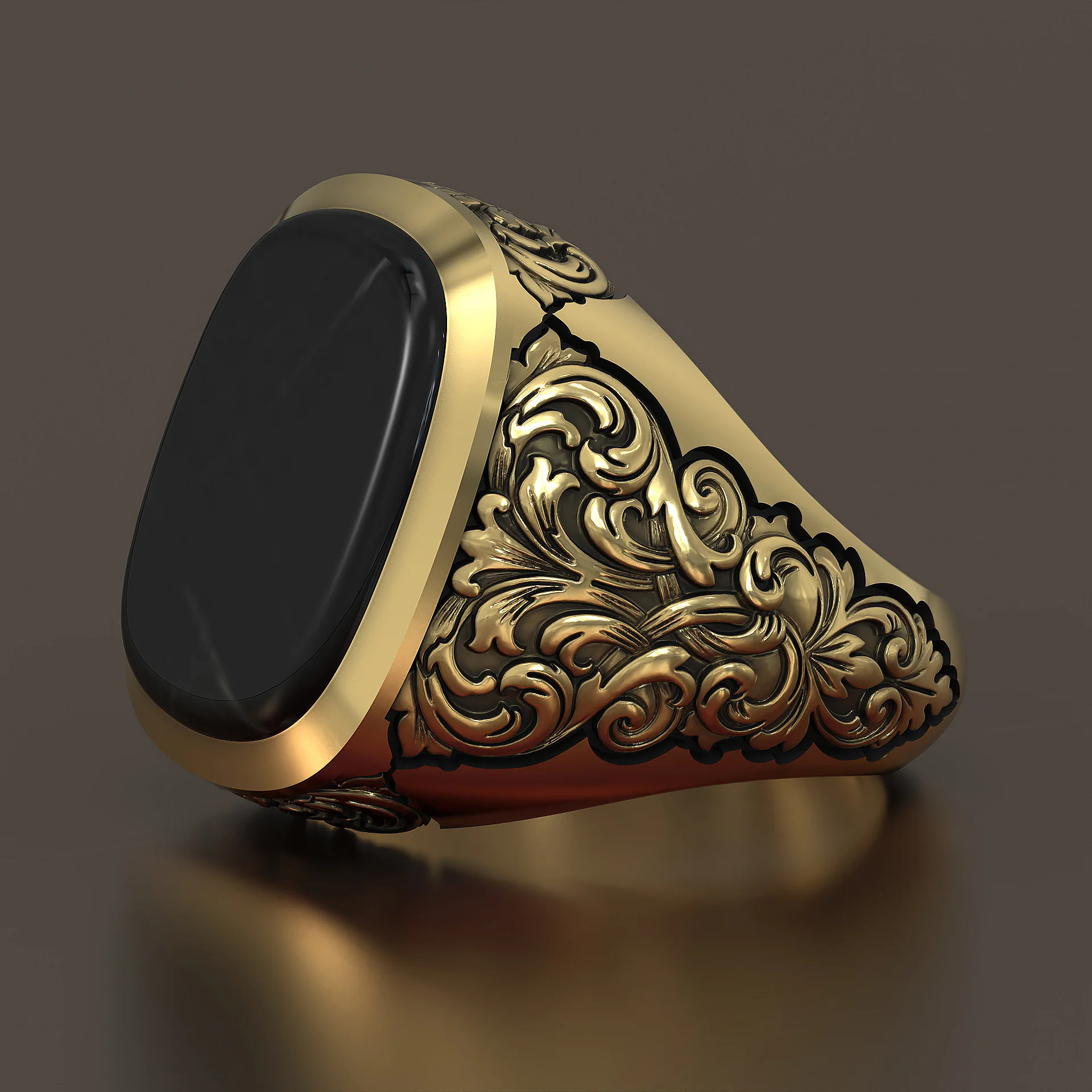 Mens Engraved Ring ZBrush 3D Printable