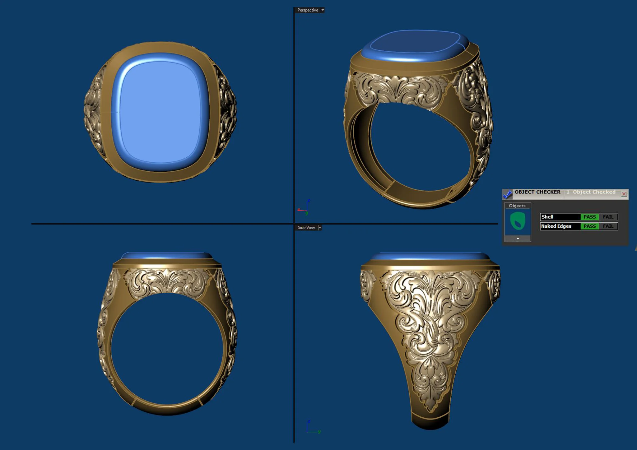 Mens Engraved Ring ZBrush 3D Printable — view 4
